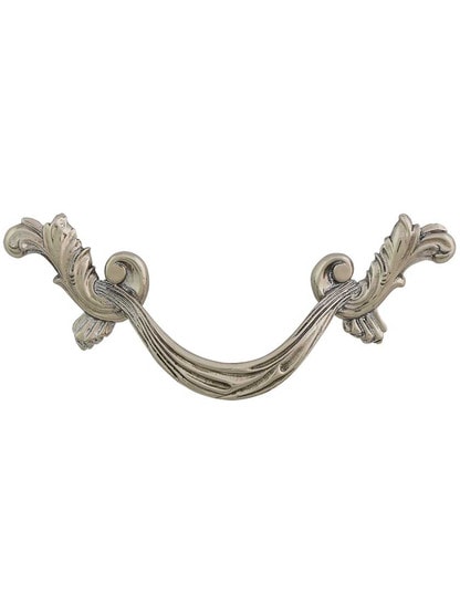 French Court Swag Drawer Pull - 3 1/2 inch Center-to-Center in White Brass.